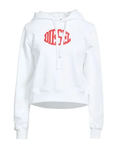 Diesel Woman Sweatshirt White Size L Cotton, Elastane
