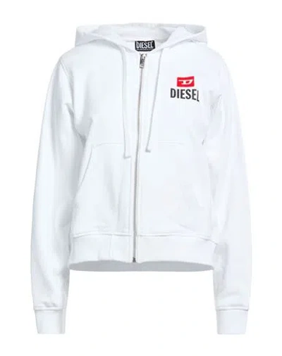 Diesel Woman Sweatshirt White Size L Cotton, Elastane