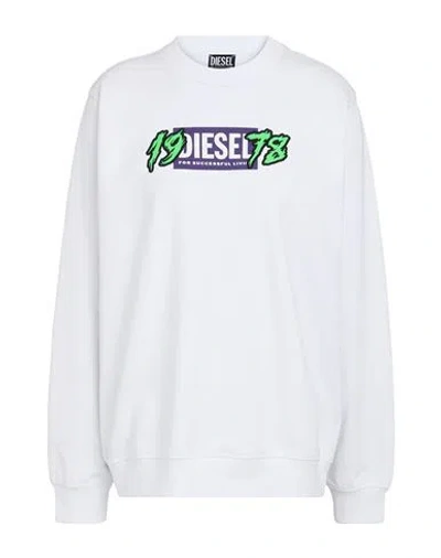 Diesel Woman Sweatshirt White Size L Cotton, Polyester