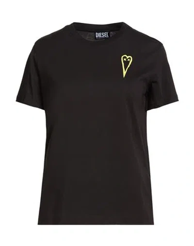 Diesel Woman T-shirt Black Size L Cotton