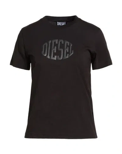 Diesel Woman T-shirt Black Size L Cotton