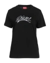 Diesel Woman T-shirt Black Size L Cotton