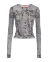 Diesel Woman T-shirt Black Size M Nylon, Elastane In Black