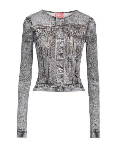 Diesel Woman T-shirt Black Size M Nylon, Elastane