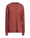 Diesel Woman T-shirt Brick Red Size L Cotton In Red