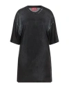 Diesel Woman T-shirt Charcoal Size M Rayon In Grey