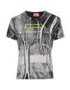 Diesel T-uncutie Cropped T-shirt In Grey