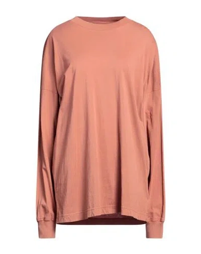 Diesel Woman T-shirt Pastel Pink Size L Cotton In Orange