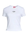 Diesel Woman T-shirt White Size L Cotton In White