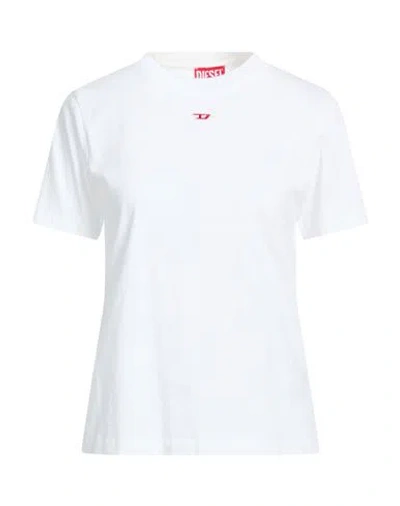 Diesel Woman T-shirt White Size M Cotton