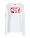 Diesel Woman T-shirt White Size L Cotton