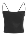 Diesel Woman Top Black Size 6 Polyester, Virgin Wool, Elastane, Polyurethane Coated