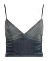 Diesel Woman Top Blue Size L Cotton, Elastane