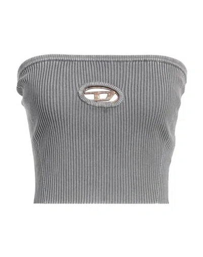 DIESEL DIESEL WOMAN TOP GREY SIZE M COTTON, NYLON, ELASTANE