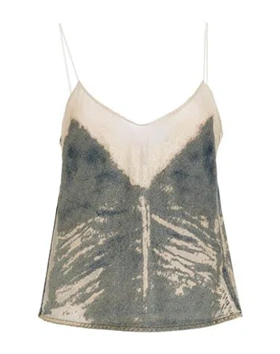 Diesel Woman Top Grey Size S Cotton, Nylon In Gray