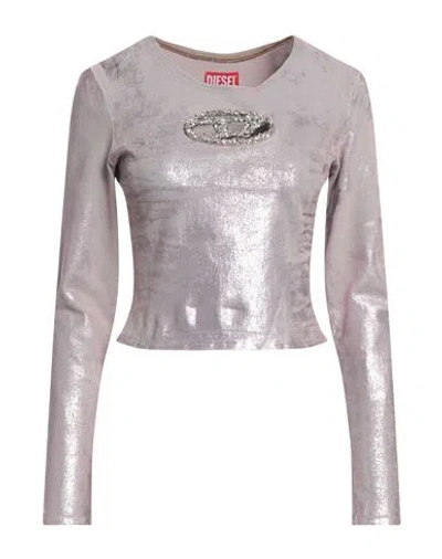 DIESEL DIESEL WOMAN TOP MAUVE SIZE L COTTON, RAYON, POLYESTER, ELASTANE