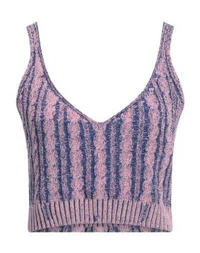 Diesel Woman Top Lilac Size L Cotton In Purple