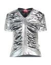 Diesel Solid-color Metallic Luster T-shirt In Metallic