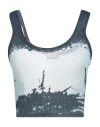 Diesel Cropped Ribbed Tank Top In Blue