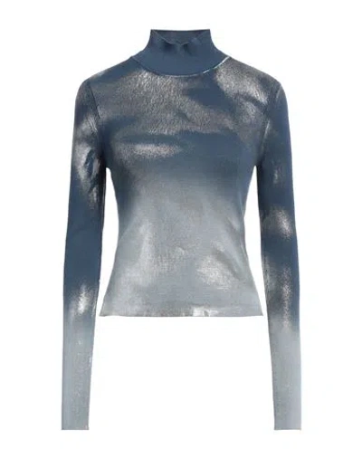 DIESEL DIESEL WOMAN TURTLENECK NAVY SIZE L COTTON