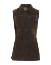 Diesel Woman Vest Brown Size L Cotton, Viscose In Brown