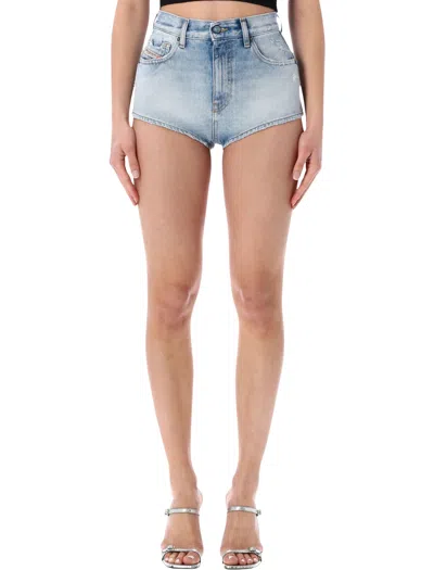Diesel Women's 100% Cotton Mini Shorts In Blue