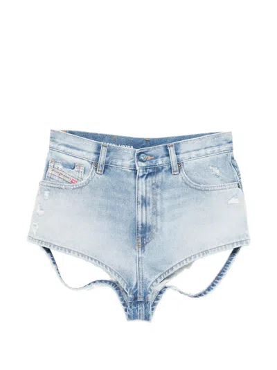Diesel Women's 100% Cotton Mini Shorts For Ss26 In Blue