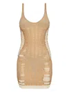 Diesel 'm-calimera' Beige Dress With Insert Design And Second Skin Effect In Beige