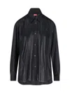 Diesel C-simplier Buttoned Logo Shirt In Black