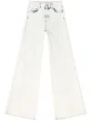 Diesel D-akemi L.32 Wide-leg High-waisted Denim Pants In White
