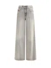 Diesel Flared Jeans 1978 D-akemi In Washed Gray In Gray