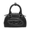 Diesel Women Black 1dr Dome Crossbody Mini Bowling Bag In Black