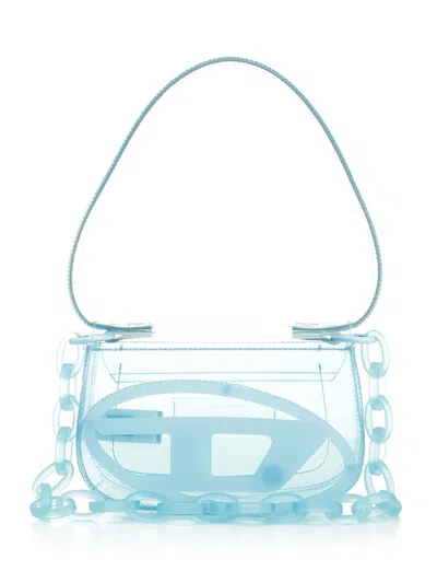 Diesel 1dr-borsa A Spalla In Tpu Trasparente Blu In Pattern