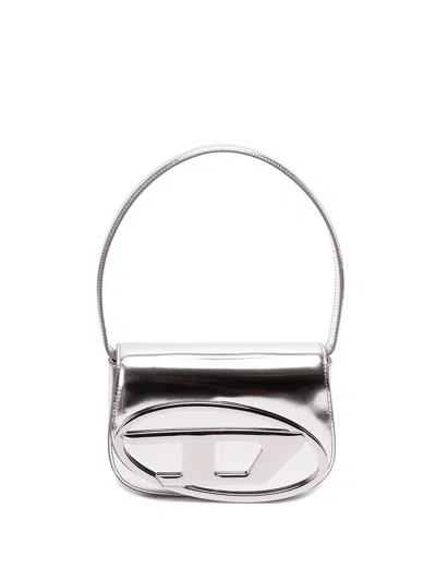 DIESEL DIESEL WOMEN `1DR` ICONIC SHOULDER BAG IN MIRRORED LEATHER