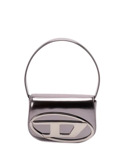 DIESEL DIESEL WOMEN `1DR` ICONIC SHOULDER BAG IN MIRRORED LEATHER