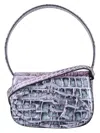 Diesel '1dr' Brown Shoulder Bag With Adjustable And Removable Shoulder Strap In Iridescent Blue
