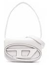 Diesel Womens White 1dr Logo-plaque Leather Shoulder Bag In White