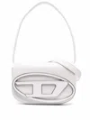 Diesel Womens White 1dr Logo-plaque Leather Shoulder Bag In White