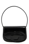 Diesel Iconic Structured Shoulder Bag In Mirrored Leather In Black