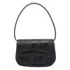 Diesel 1dr Glitter Fabric Shoulder Bag In Black