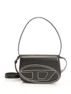 Diesel Rectangular Leather Shoulder Bag With Single Handle In Black