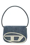 Diesel Denim Bag With Metallic Logo In Blue