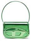 Diesel Leather Shoulder Bag With Frontal Monogram In Green