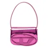 Diesel 1dr Iconic Bag In Mirrored Fuchsia Leather Women In Multi
