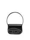 Diesel Mini Shoulder Bag In Soft Nappa Leather With Logo Detail In Black