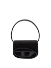 Diesel Women 1dr Denim Shoulder Bag In Black