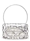 Diesel 1dr Shoulder Bag With Mirror Finish In Silver