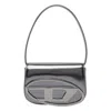 Diesel 1dr-iconic Shoulder Bag In Mirrored Leather In Silver