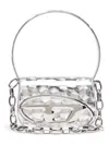 Diesel 1dr Shoulder Bag With Mirror Finish In Silver