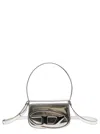 Diesel Women '1dr' Silver-tone Shoulder Bag With Oval D Patch In Lamintaed Leather Woman